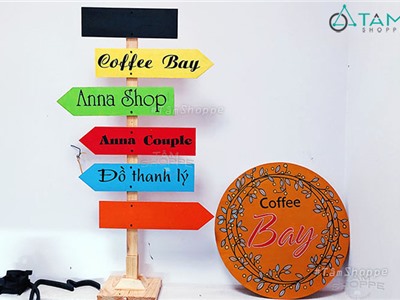 Cây mũi tên chỉ đường Coffee Bay + Anna Shop cao 120cm